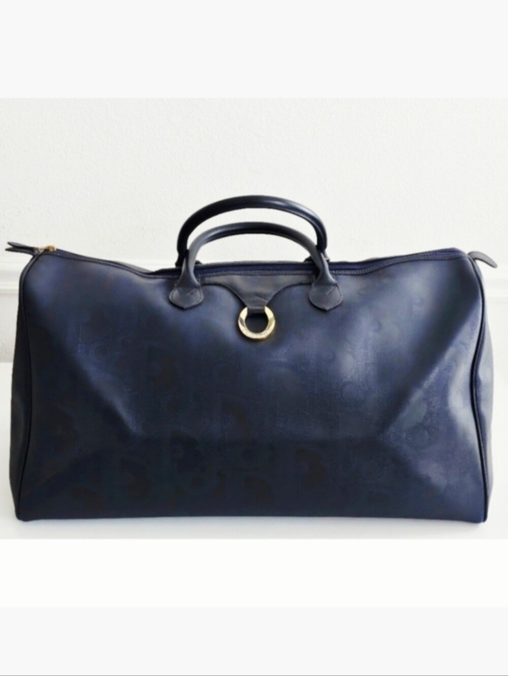 Dior Navy Blue Trotter Leather Travel Bag